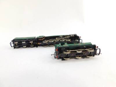 A Hornby 00 Standard Class Locomotive British Rail 'Evening Star', Class 9F, 2-10-0, RO65., together with a GWR panier tank locomotive. (2) - 5