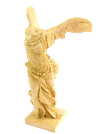 A Moulage Musee du Lourve reproduction plaster figure of the Winged Victory of Samothrace, 32cm high.