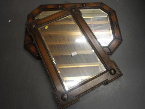 Two oak framed mirrors