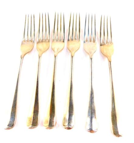 A set of six George VI table forks, Sheffield 1941, 14.15oz.