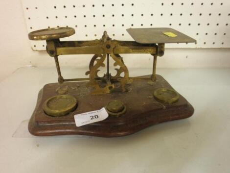 A set of Victorian brass and mahogany letter scales