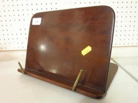 A Victorian mahogany and brass reading stand