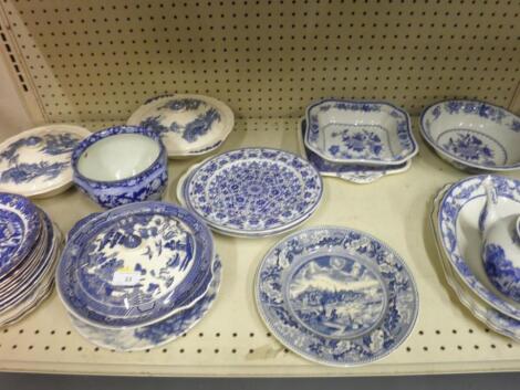 A Copeland Spode blue printed circular bowl