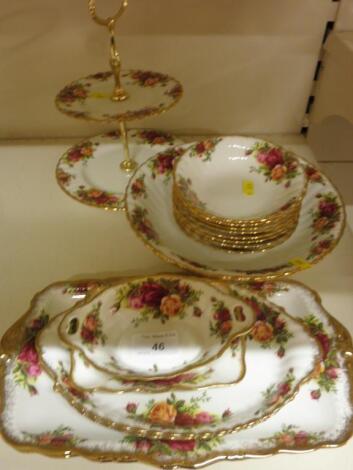 A Royal Albert "Old Country Rose" pattern cake stand
