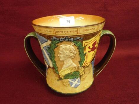 A Royal Doulton limited edition loving cup made to celebrate the Coronation