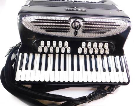 A Giulietti Continental Classic bass accordion, 120 bass and 61 chromatic buttons, free Bassetti system.