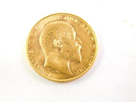 An Edward VII gold full sovereign 1907, 8.0g.