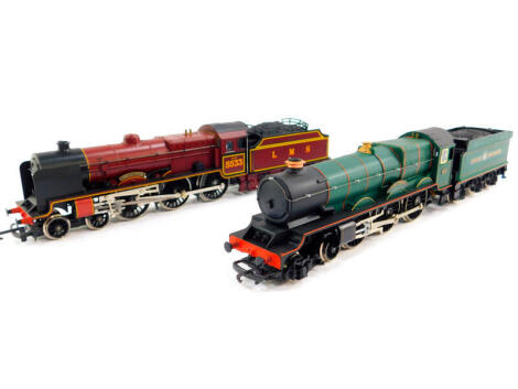 A Hornby OO gauge Patriot Class 5XP locomotive 'Lord Rathmore', LMS red livery, 4-6-0, 5533, R357, together with a King Class locomotive 'King Edward I', GWR green livery, 4-6-0, 6024, R078, both boxed. (2)