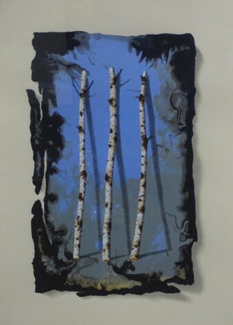 Terence Warren (British 1948). Blue Birch Fragments II, signed, titled and numbered 15/50, screen-print, 64cm x 44cm.