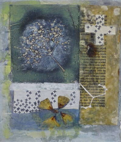 Simon Brewster (British). Elderflower Cluster, mixed media on card, 24cm x 19cm. Provenance: Louise Pickering Fine Art.