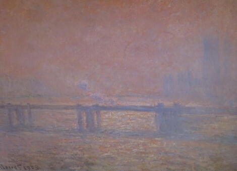 After Claude Monet. Westminster Bridge, reproductive print, 45cm x 62cm, and two others (3).