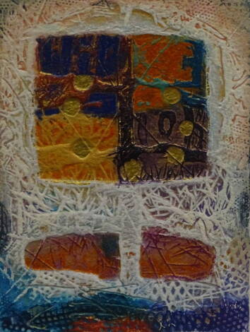 Contemporary. Tabla I, signed indistinctly, titled, embossed mixed media print, 56cm x 44cm, and another Tabla II (2).