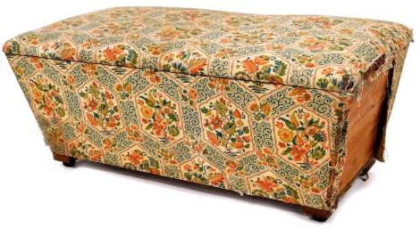 A Victorian upholstered ottoman, 110cm wide.