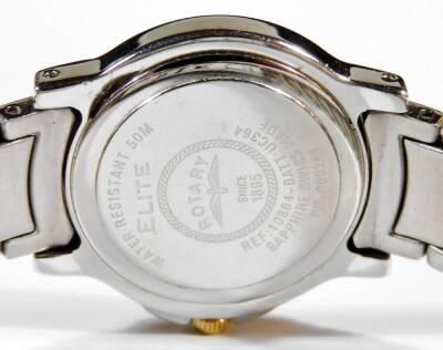 A Rotary ladies wristwatch, with 1.5cm Diameter face, 2.5cm diameter case, with Roman numeric dial and baton numerals with date aperture, fitted case with outer box. - 2