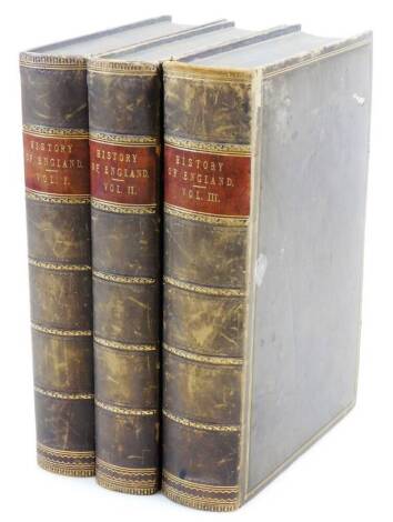 Aubrey (WHS). The National And Domestic History Of England Describing Not Only The Growth Of The Empire, Affairs Of The State, Civil And Foreign Wars, Political And Diplomatic Events, J Hagger publishing in brown leather gilt stencilled boards. (3 volumes