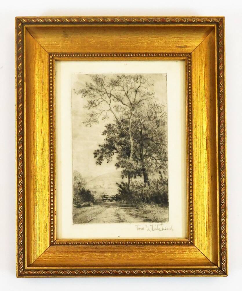 Tom Whitehead 1886 1959 Path Before Gate Hill And Trees Etching tom-whitehead-1886-1959-path-before-gate-hill-and-trees-etching