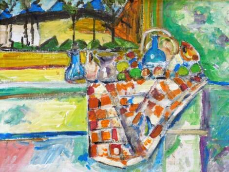 20thC Continental School. Impressionist still life, oil on board, unsigned, 25cm x 35cm.