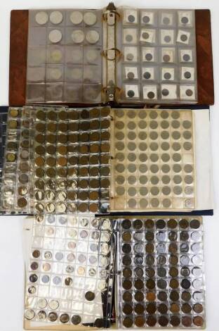 Various coins, low denomination pennies, 1964, various others, etc., low denomination, pre decimal coins, shillings, etc. (3 albums)