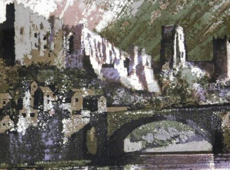 Norman Wade (fl 1970). From Wellgate Bridge Durham, limited edition artist signed print, number 11 of 60, 20cm x 31cm.