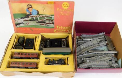 A Tri-ang railways boxed OO gauge passenger train set, with various carriages, 5cm high, track and other accessories, etc. (a quantity)