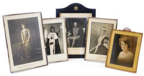 India interest. A photograph of Lord Hailey in formal dress, black and white, 22cm x 15cm, in a plain base metal frame with easel back marked New Delhi India, After La Fayette, a further photograph of Lord Hailey and two portraits of Lady Hailey, and a fu