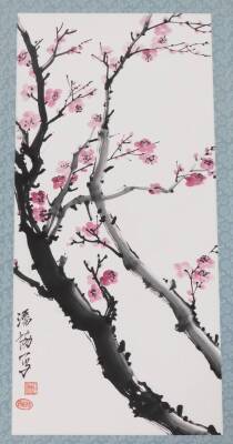 A Chinese picture. Flowering trees, wash, with P head and seal marks, 41cm x 28cm, and various other similar. (a quantity) - 5