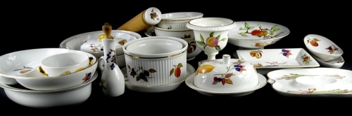 A quantity of Royal Worcester Evesham porcelain, to include rolling pin, various bowls, butter dish, serving bowls, etc.