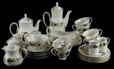 A Royal Worcester Larchmont part tea and coffee service, to include coffee pot, teapot, cups and saucers, etc.