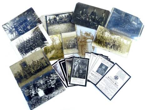 A selection of Imperial German regimental photographs, postcards and death cards. (AF)