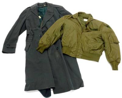 A Vietnam War style US pilots jacket, and Jeep overcoat.