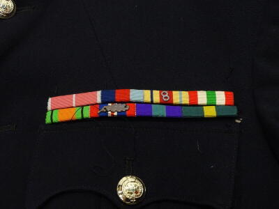 A post war British officer's tunic, with two ribbon bands and dispatches oak leaf. - 2