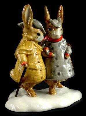 A John Beswick Beatrix Potter figure group, Two Gentleman Rabbits, boxed.