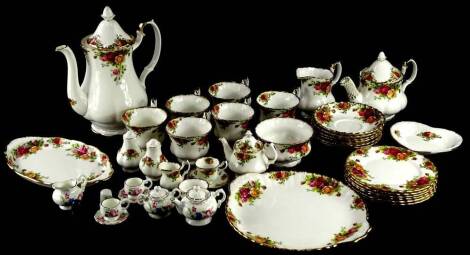 A Royal Albert Old Country Roses pattern, part tea service, etc.