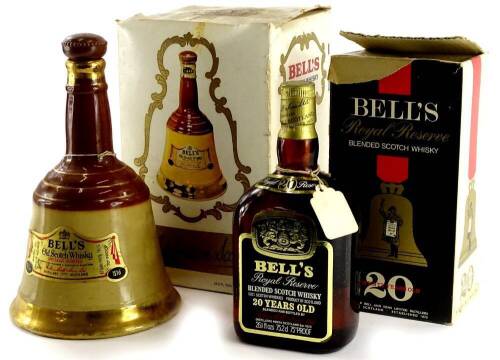 A bottle of Bells Royal Reserve 20 year celebration scotch, and a bottle of Bells specially selected celebration scotch. (2)