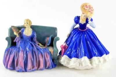 A Royal Doulton porcelain figurines, Sweet and Twenty, (AF), and another Doulton figurine Mary, special edition for 1992.