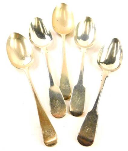 A collection of 19thC and later silver teaspoons, various dates, 3oz.