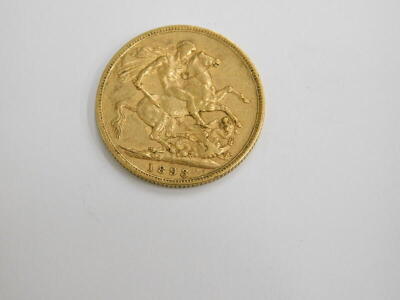 A Queen Victoria full gold sovereign, dated 1893. - 2