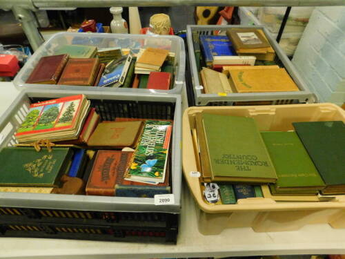 Various books, to include a quantity of Observers Books on horses and ponies, wild animals, ships, Mrs Brownings poetical works, cigarette cards, etc. (4 boxes)