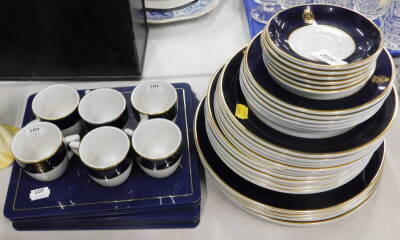 WITHDRAWN BY VENDOR. A Dudson Bros Ltd. regimental part coffee and dinner service, to include dinner plates, coffee cans and saucers, place mats, etc. (a quantity).