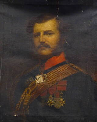 19thC British School. Head and shoulders portrait of a military gentleman, oil on canvas, 75cm x 62.5cm.