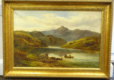 Martin M Jacobi (1839-?). Snowdon from Llyn Llydaw, oil on canvas, signed, titled and dated 1882 verso, 40cm x 60.5cm. - 2