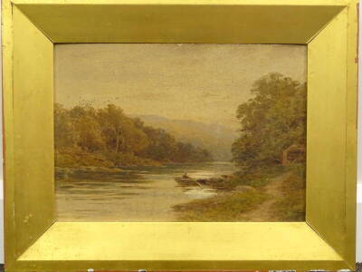 Alfred Powell (1830-1893). The Ferry Litlochry Moonrise, watercolour, signed and titled verso, 24cm x 34cm. - 2