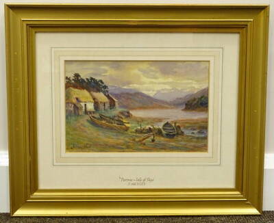 Johnson Hedley (1848-1914). Portlec, Isle of Skye, watercolour, signed and titled verso, 17cm x 26.5cm. Label verso Lincoln Fine Art. - 2