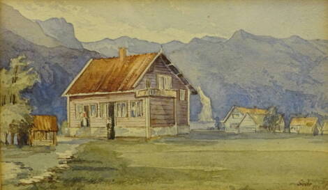 E.C.S. (19thC/20thC). Sovde, watercolour, initialled, titled and dated 1892, 11cm x 18.5cm.