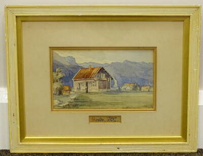 E.C.S. (19thC/20thC). Sovde, watercolour, initialled, titled and dated 1892, 11cm x 18.5cm. - 2