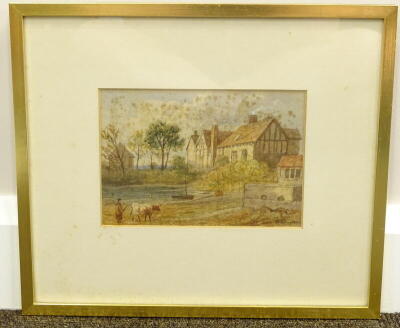 H. Allingham (19thC). River scene, watercolour, signed, 13cm x 20cm. - 2