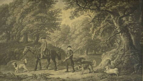 Henry Birche (18thC). Gamekeepers (after George Stubbs) c.1790, Mezzotint, published by B.B. Evans, 43.5cm x 66cm.