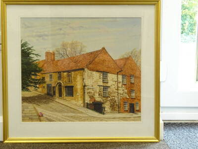 •Dunthorne (20thC). Christ's Terrace (Lincoln), watercolour, signed, 48cm x 56.5cm. - 2