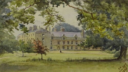 Rachel Mary Harriet Kinnear (1848-1925). Burton Hall, watercolour, initialled and dated June 29th 1895, 14.5cm x 25cm, and two garden scenes. (3) Provenance: The Estate of Miss Rachel Monson.