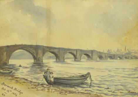 Rachel Mary Harriet Kinnear (1848-1925). Berwick Bridge, watercolour, initialled, titled and dated Oct 12th 1894, 25cm x 35cm, and another. (2) Provenance: The Estate of Miss Rachel Monson.